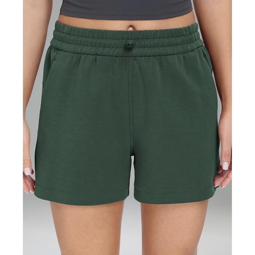 Women's Green High Waisted‎ Ultra Soft Athletic Modal Shorts - XL NWOT